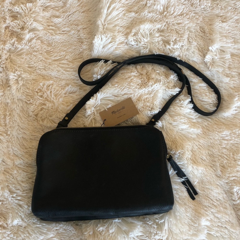 Madewell black leather zipper crossbody NWT